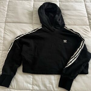 Adidas Black Cropped Hoodie